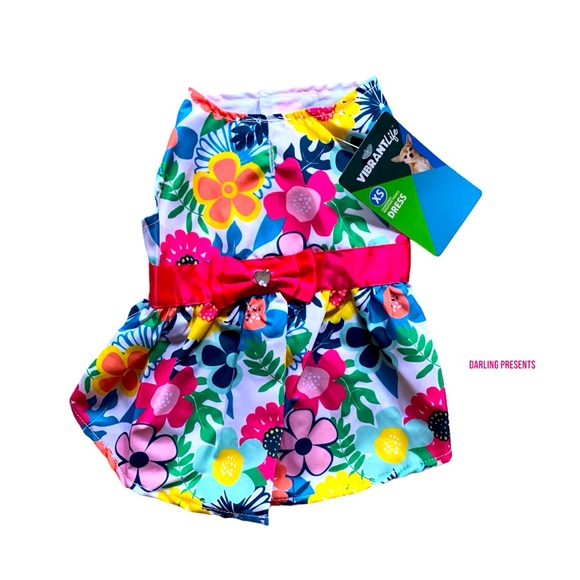 VIBRANT LIFE FLORAL DRESS DOG COLOR MULTI SIZE S - Picture 1 of 4
